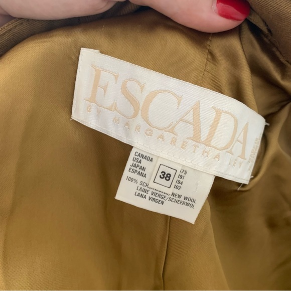 Escada Vintage Wool Double Breasted Blazer with Pocket Square - Picture 7 of 9